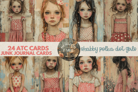 Download Rustic Polka Dot Girl ATC Journal Cards - Cards Collection
