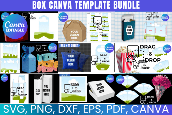 Download Box Canva Editable Template Bundle - Canva editable Collection