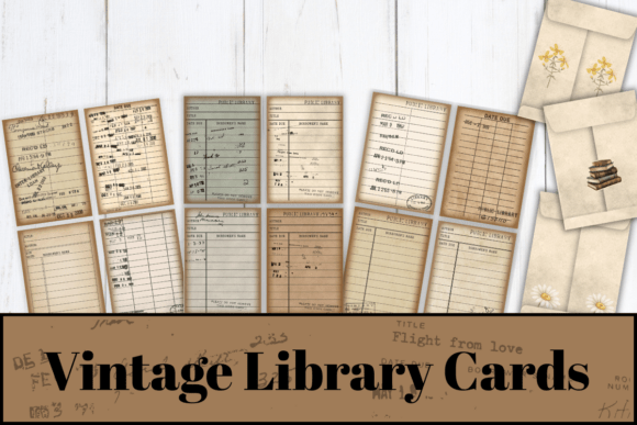 Download Junk Journal Library Cards with Pockets, - Cards Collection