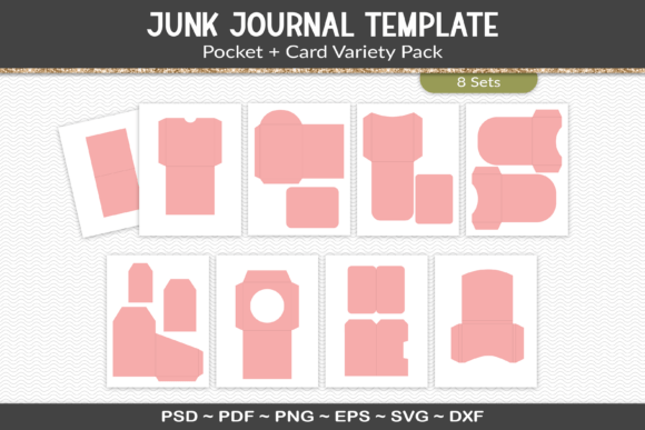Download Junk Journal Pockets and Cards Template - Cards Collection