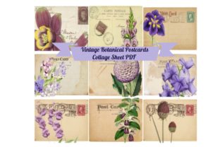 Download 9 Vintage ATC Postcards Ephemera Tags - Cards Collection